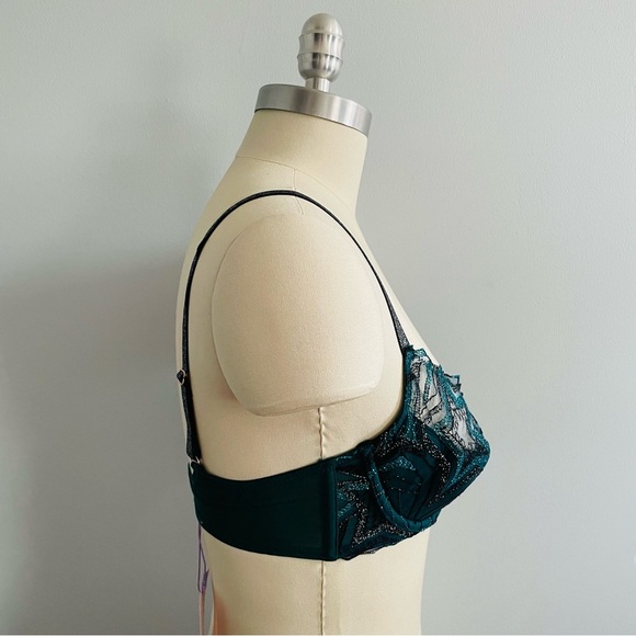 Savage x Fenty Shining Star Embroidered Half Cup Plunge Bra- Multi- 32D- NWT - Picture 4 of 12